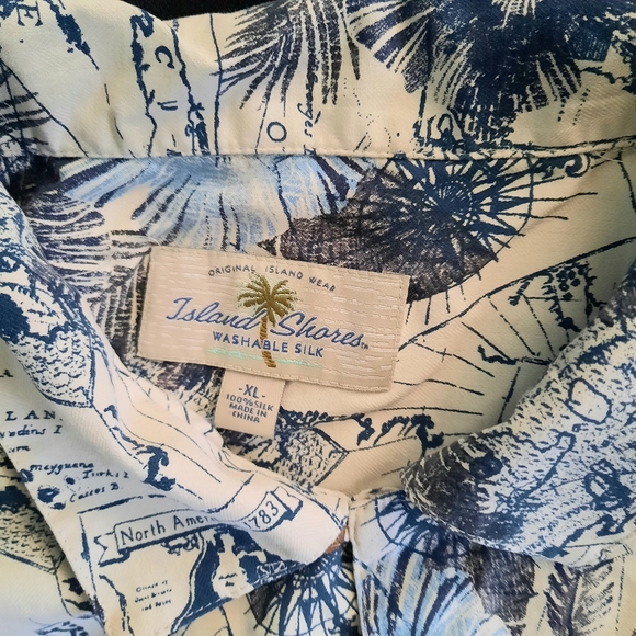 Island Shores Washable 100% Silk, Hawaiian Button Shirt, Men's Size XL - Picture 5 of 12